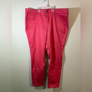 Maurices Women’s size 22R coral pink color jeans stretch spring pants